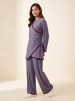 Load image into Gallery viewer, Amethyst Purple Draped Co-Ord Set 90022/90032