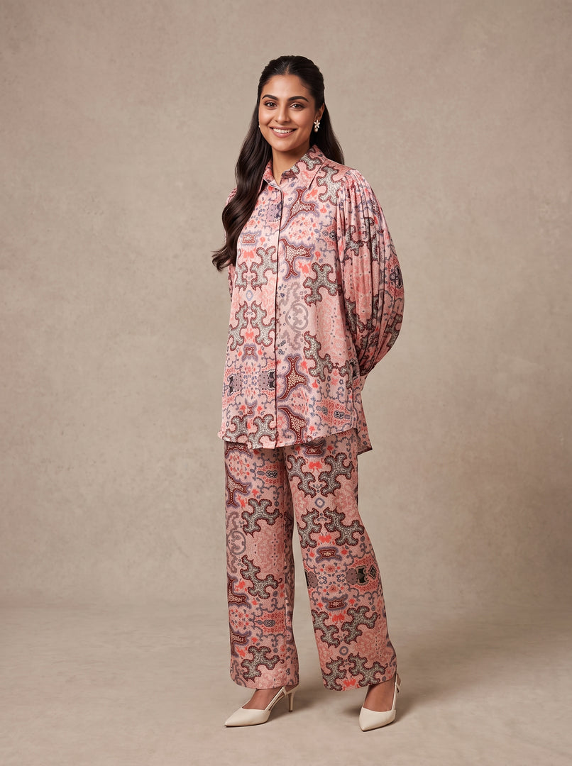 Abstract Print Long Sleeve Top & Pant Set 89992/91812