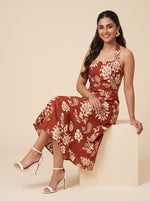 Load image into Gallery viewer, Cotton Printed Halter Midi Dress 93471