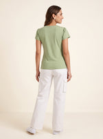 Load image into Gallery viewer, V Neck Jersey Light Green Top 90292