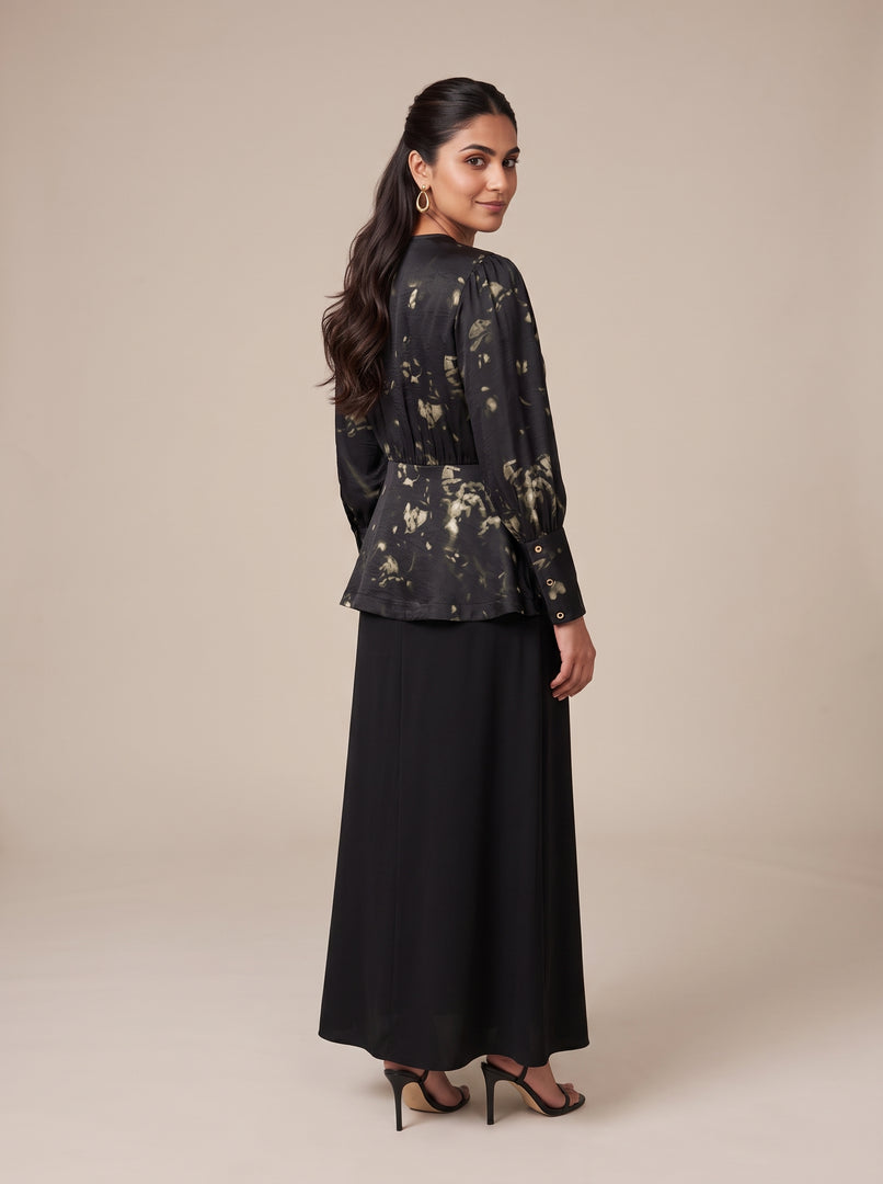 Abstract Contrast Top & Skirt  Set 92621/81211
