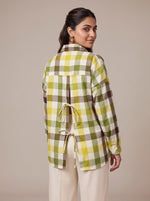 Load image into Gallery viewer, Checked Collar Hip Top 82451