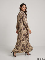 Load image into Gallery viewer, Patchwork Poetry: Satin A-Line Dress 90451