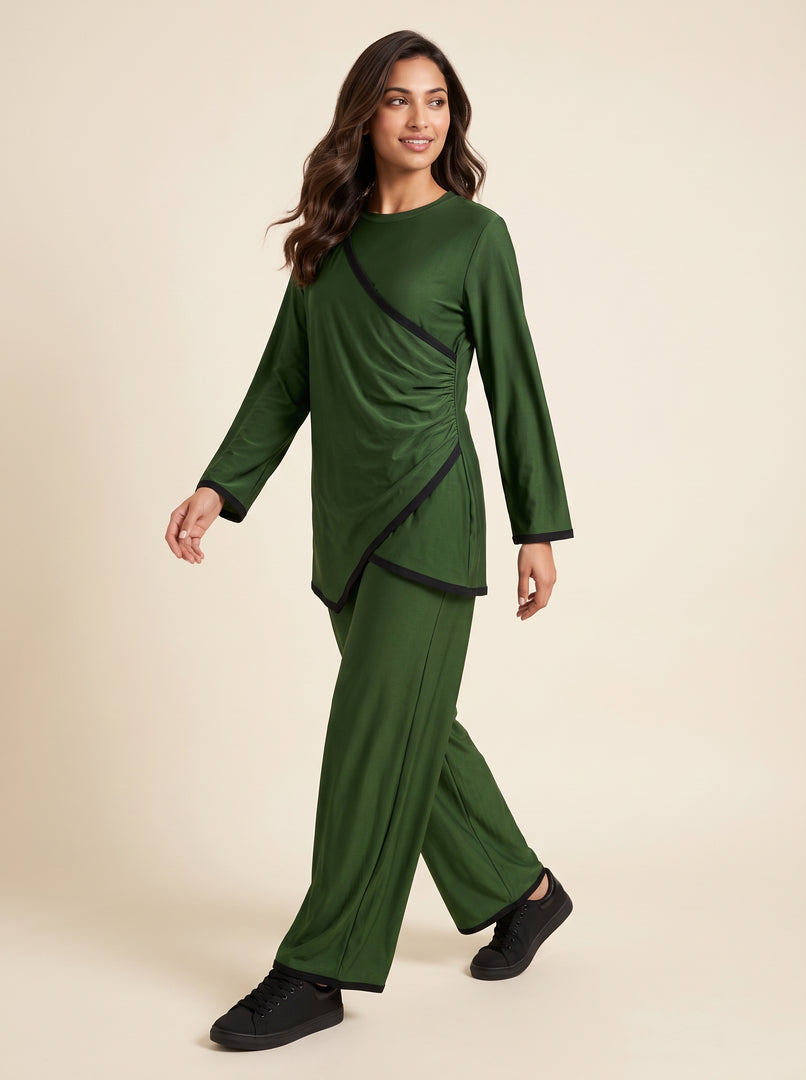 Fern Green Draped Co-Ord Set 90024/90034