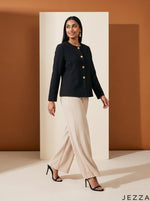 Load image into Gallery viewer, Noir Fit: Black Poly Cotton Hip Top 88222