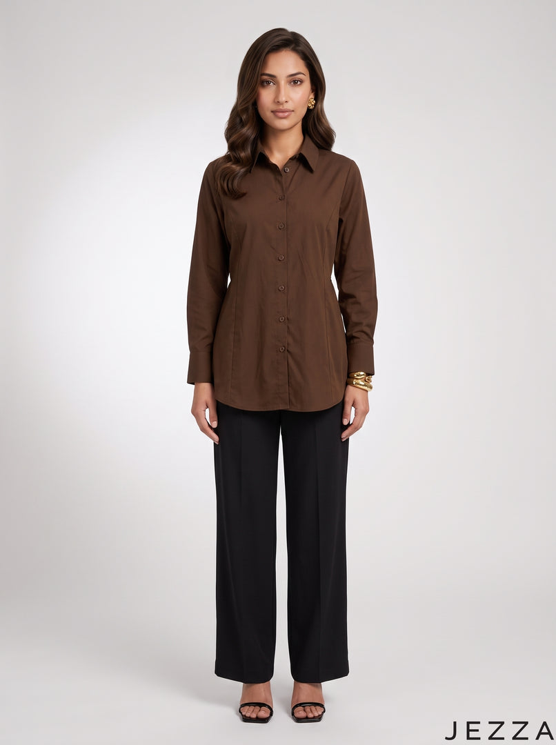 Coffee Essence: Poly Cotton Below Hip Top 86841