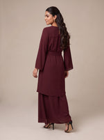 Load image into Gallery viewer, Maroon Classic Long Dress 93341