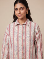 Load image into Gallery viewer, Abstract Collared Midi Top 93971