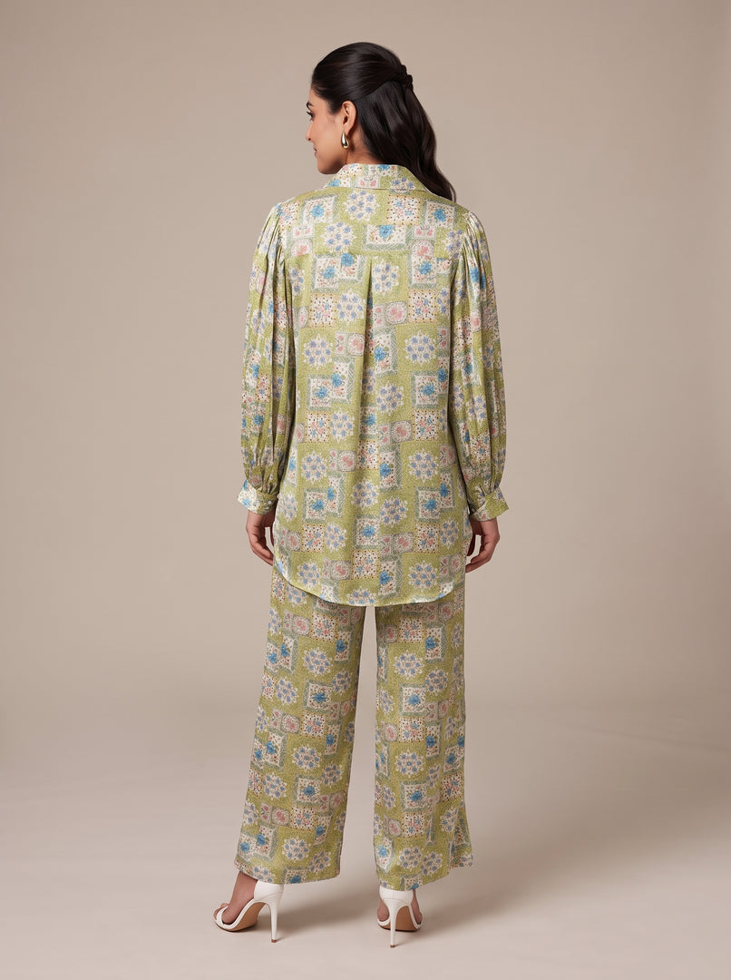 Relaxed Collar Top & Pant Set 89993/91813
