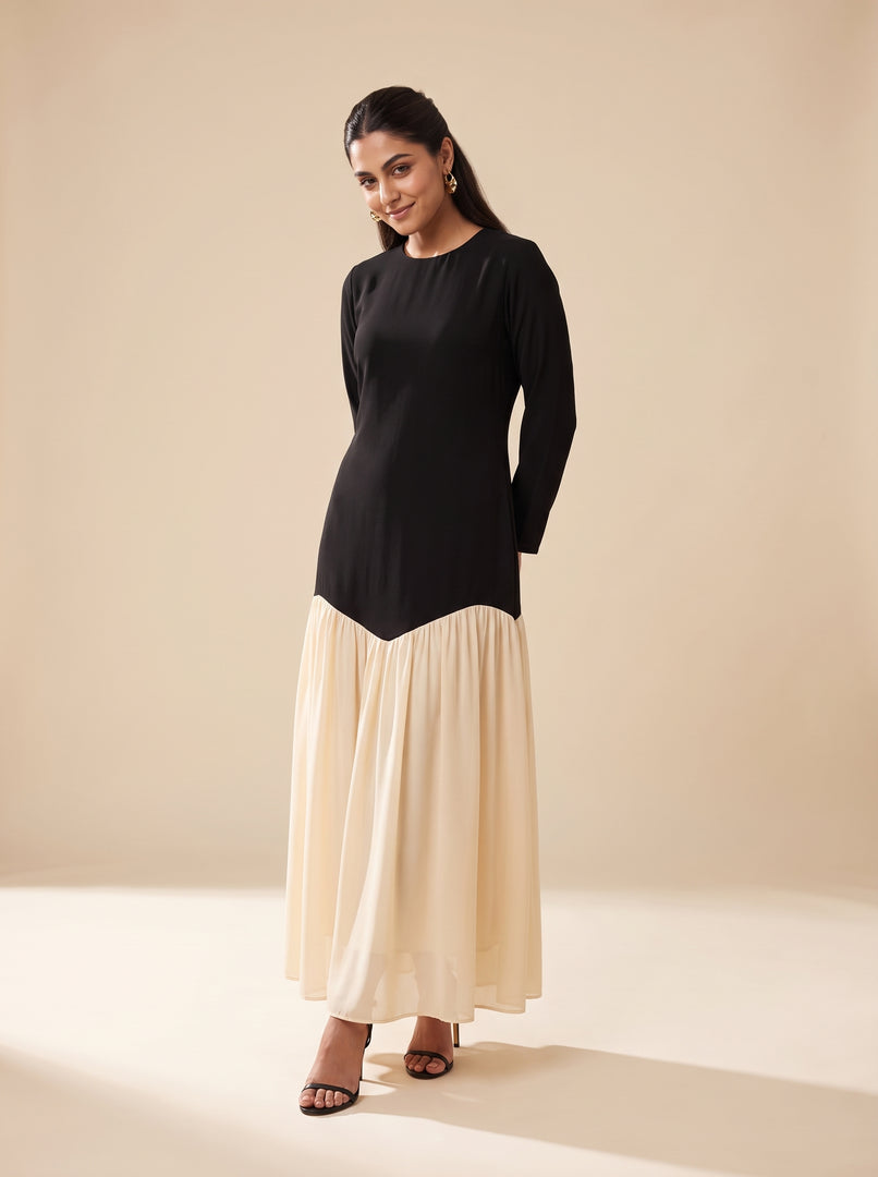 Monochrome Flow Dress 87142
