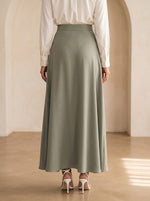 Load image into Gallery viewer, Basil Green Polyester Ankle-Length Skirt 94633