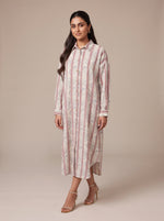 Load image into Gallery viewer, Abstract Collared Midi Top 93971