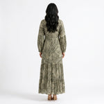 Load image into Gallery viewer, Abstract Geometric Stripe Long Dress 95151