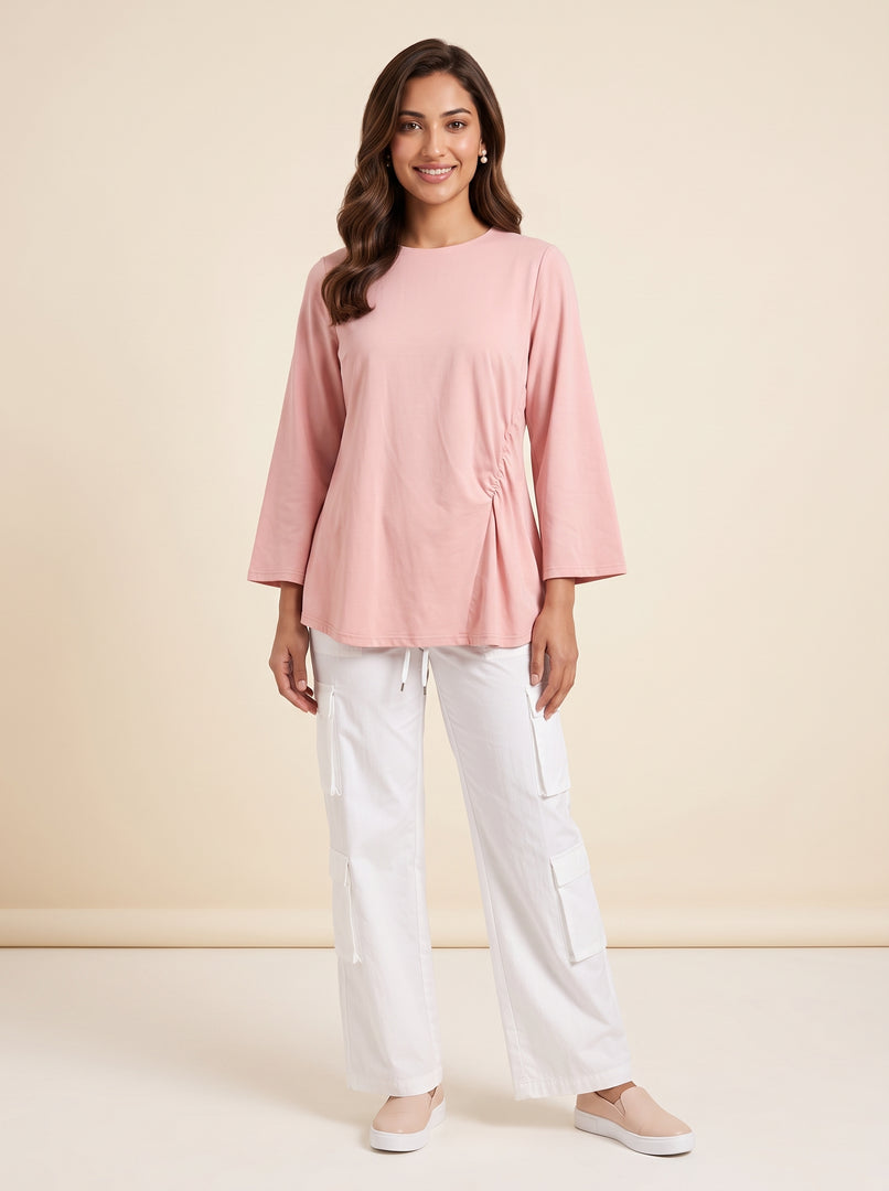 Light Pink Gathered Top 90591