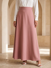 Dusty Rose Polyester Ankle-Length Skirt 94631