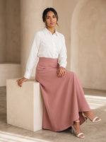 Load image into Gallery viewer, Dusty Rose Polyester Ankle-Length Skirt 94631