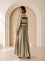 Load image into Gallery viewer, Striped Mandarin Collar Dress 92781
