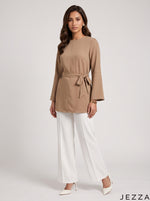 Load image into Gallery viewer, Desert Dune: Thick Georgette Below Hip Top 87811