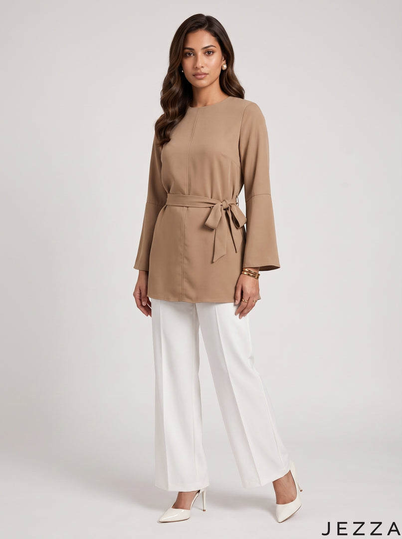 Desert Dune: Thick Georgette Below Hip Top 87811