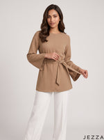 Load image into Gallery viewer, Desert Dune: Thick Georgette Below Hip Top 87811