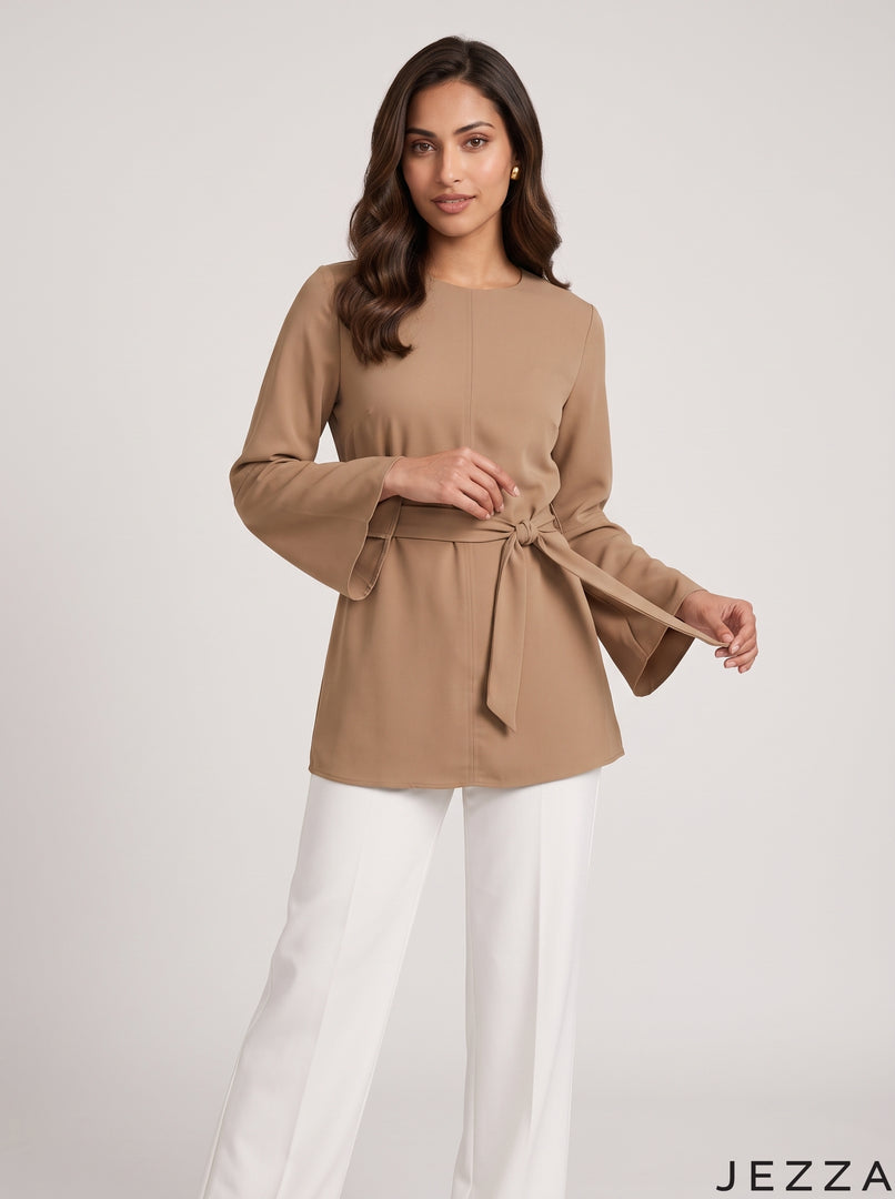 Desert Dune: Thick Georgette Below Hip Top 87811