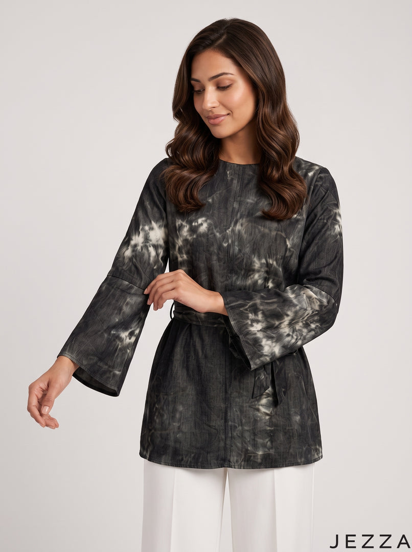 Artisan Tide: Tie-Dye Poly Cotton Below Hip Top 90101
