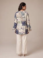 Load image into Gallery viewer, Cotton Abstract Print Tie-Neck Top 90261