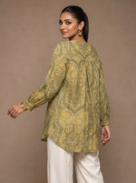 Load image into Gallery viewer, Paisley Tie: Cotton Below Hip Top 86721