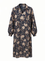 Load image into Gallery viewer, Abstract Print Collared Midi Top 90541