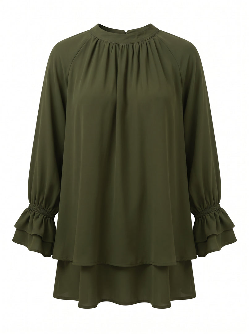 Jungle Green High Neck Top 90152