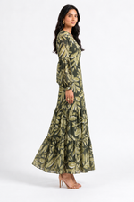 Load image into Gallery viewer, Botanical Leaf Print Long Dress 93991