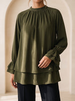 Load image into Gallery viewer, Jungle Green High Neck Top 90152