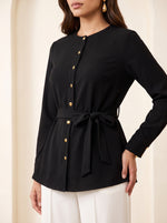 Load image into Gallery viewer, Textured Round Neck Top 90481