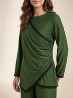 Load image into Gallery viewer, Fern Green Draped Co-Ord Set 90024/90034