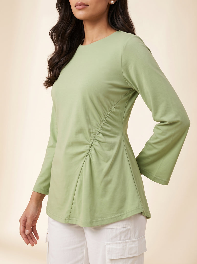 Light Green Gathered Top 90593