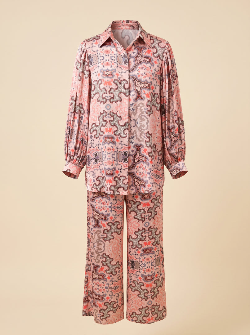 Abstract Print Long Sleeve Top & Pant Set 89992/91812