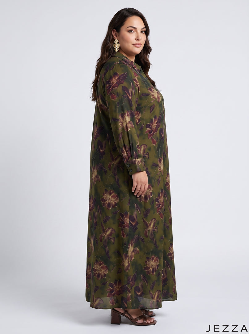 Floral Heritage: Cotton A-Line Dress 90411