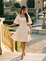 Load image into Gallery viewer, Ivory Atelier: Satin Brocade Knee Dress 88371