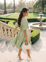 Load image into Gallery viewer, Garden Light: Satin Brocade Knee Dress 88372