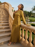 Load image into Gallery viewer, Golden Drift: Satin Top &amp; Skirt Set 76911