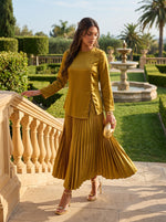 Load image into Gallery viewer, Golden Drift: Satin Top &amp; Skirt Set 76911