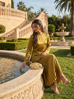 Load image into Gallery viewer, Golden Drift: Satin Top &amp; Skirt Set 76911