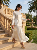 Load image into Gallery viewer, Ivory Harmony: Satin Top &amp; Skirt Set 76913