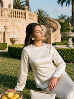 Load image into Gallery viewer, Ivory Harmony: Satin Top &amp; Skirt Set 76913