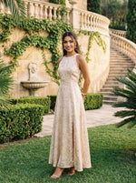 Load image into Gallery viewer, Petal Drape: Textured Satin Long Dress 90441