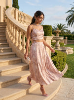 Load image into Gallery viewer, Botanical Relief: Jacquard Floral Top &amp; Skirt Set 90391