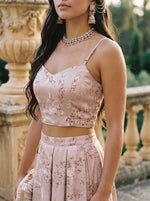 Load image into Gallery viewer, Botanical Relief: Jacquard Floral Top &amp; Skirt Set 90391
