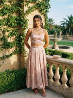 Load image into Gallery viewer, Botanical Relief: Jacquard Floral Top &amp; Skirt Set 90391