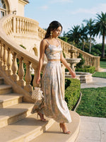 Load image into Gallery viewer, Floral Etching: Jacquard Top &amp; Skirt Set 88331