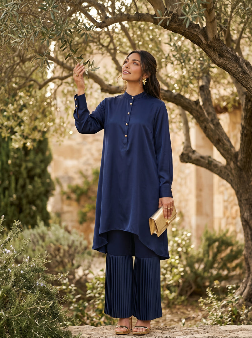 Midnight Coast: Satin Top & Pant Set 86991